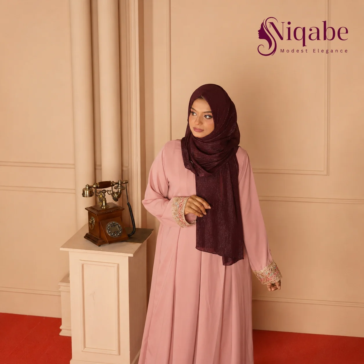 Premium Dubai Cherry Co-Ord Set - Blush Pink