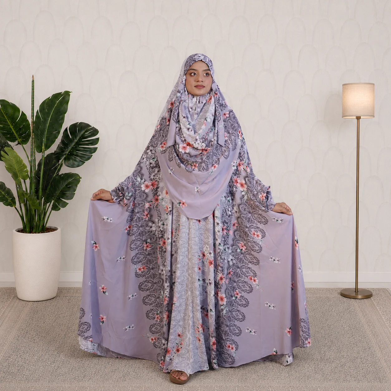 Premium Turkish Kaftan Silk Floor Touch Jilbab J414