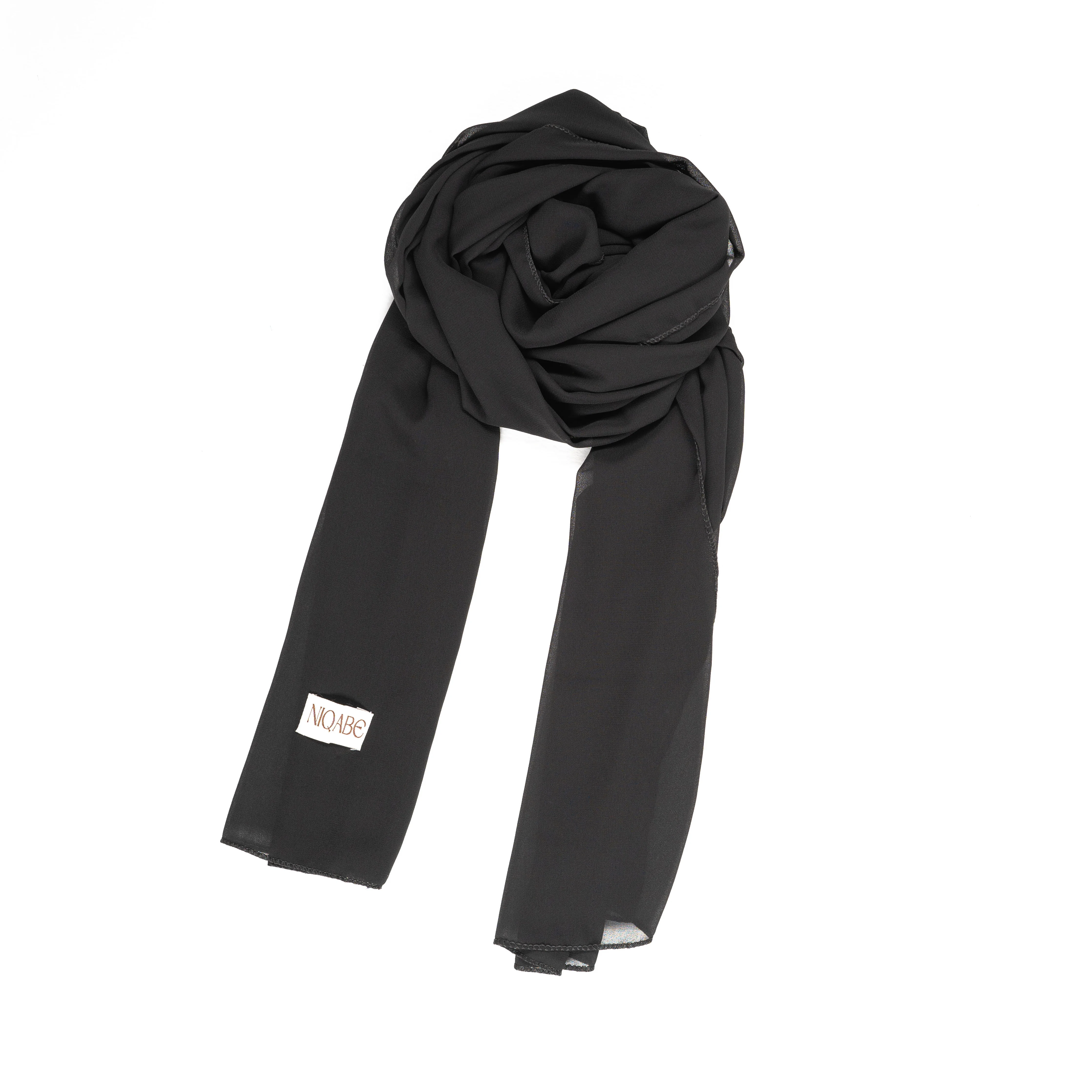 Chiffon Georgette Hijab - Jet Black