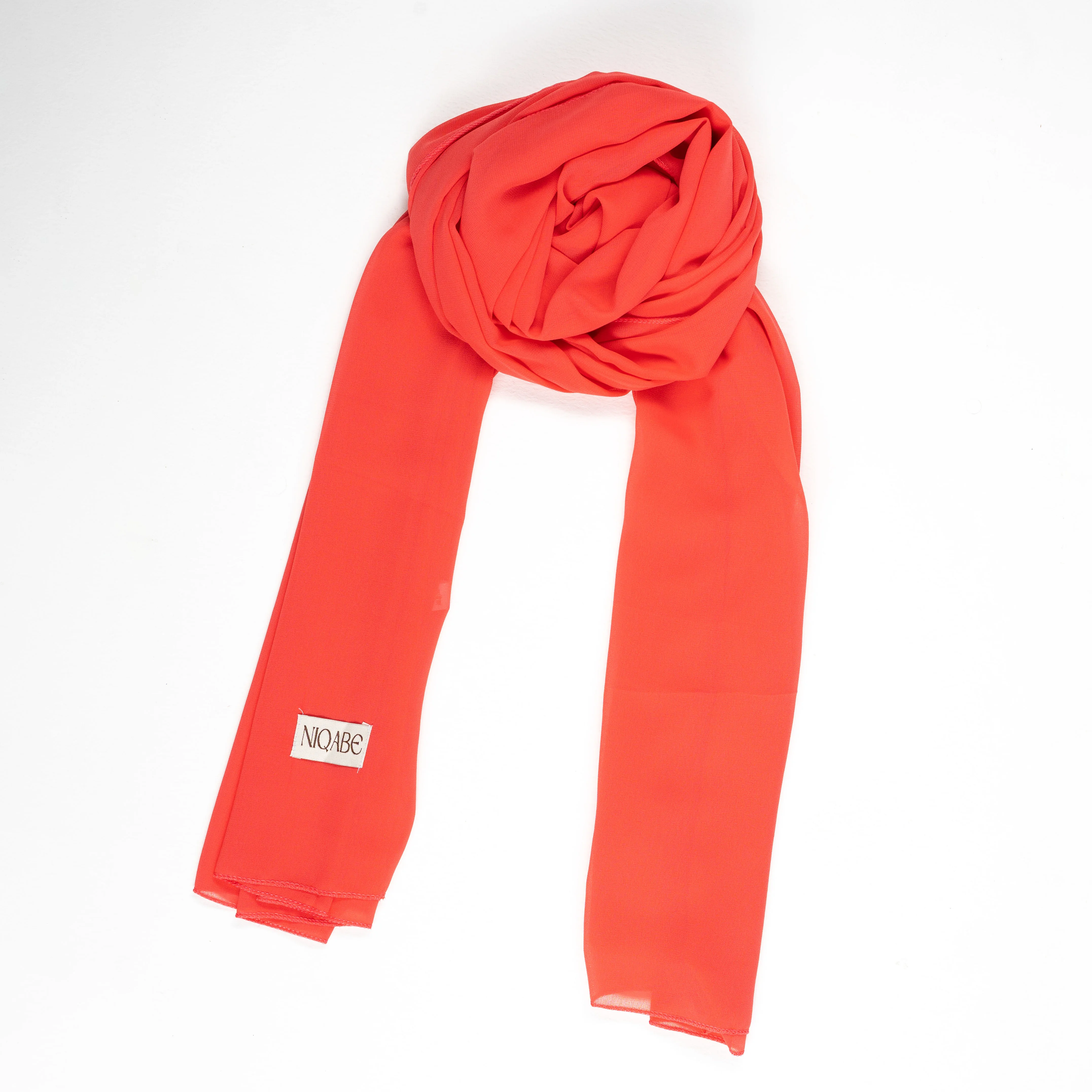 Chiffon Georgette Hijab - Neon Orange