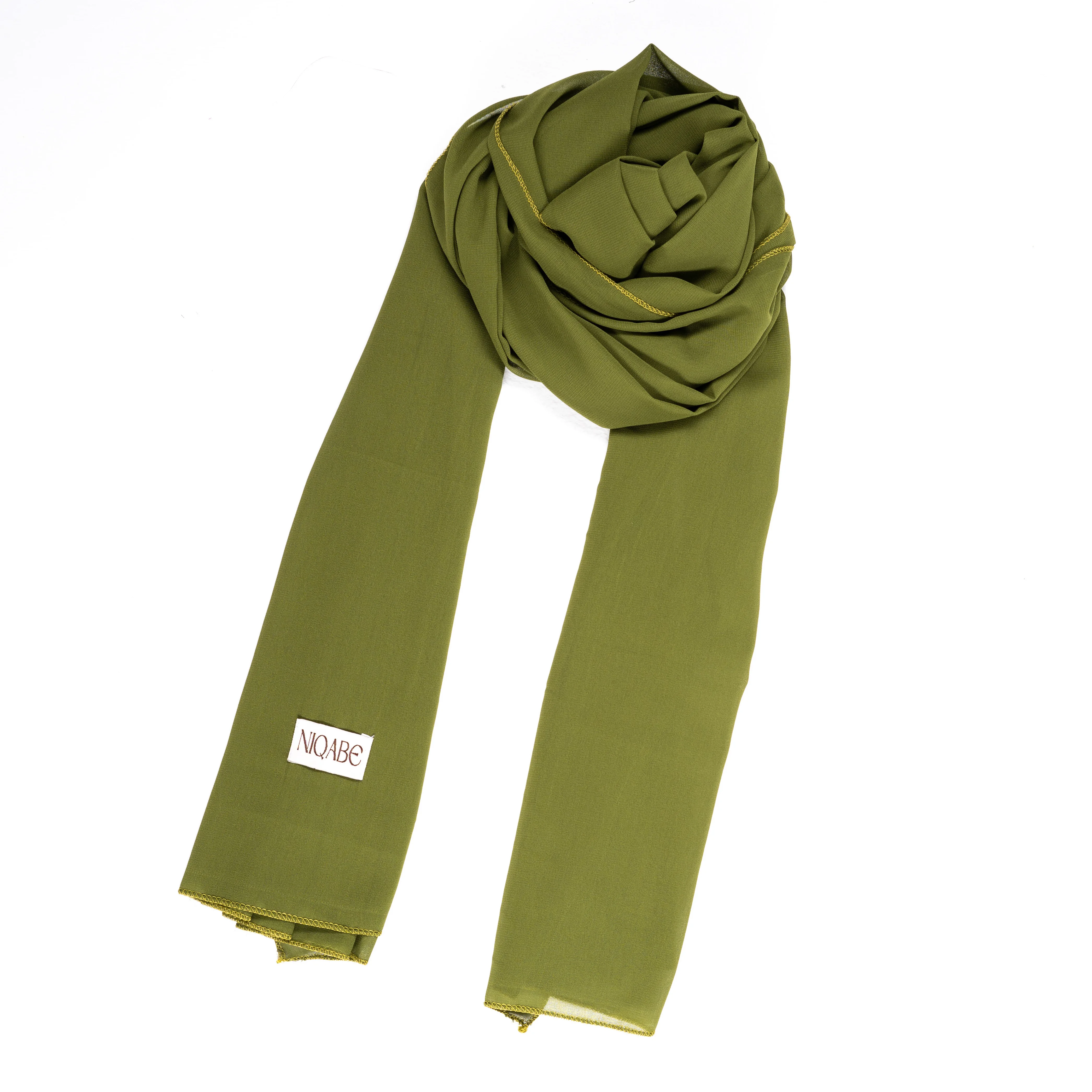 Chiffon Georgette Hijab - Olive Green