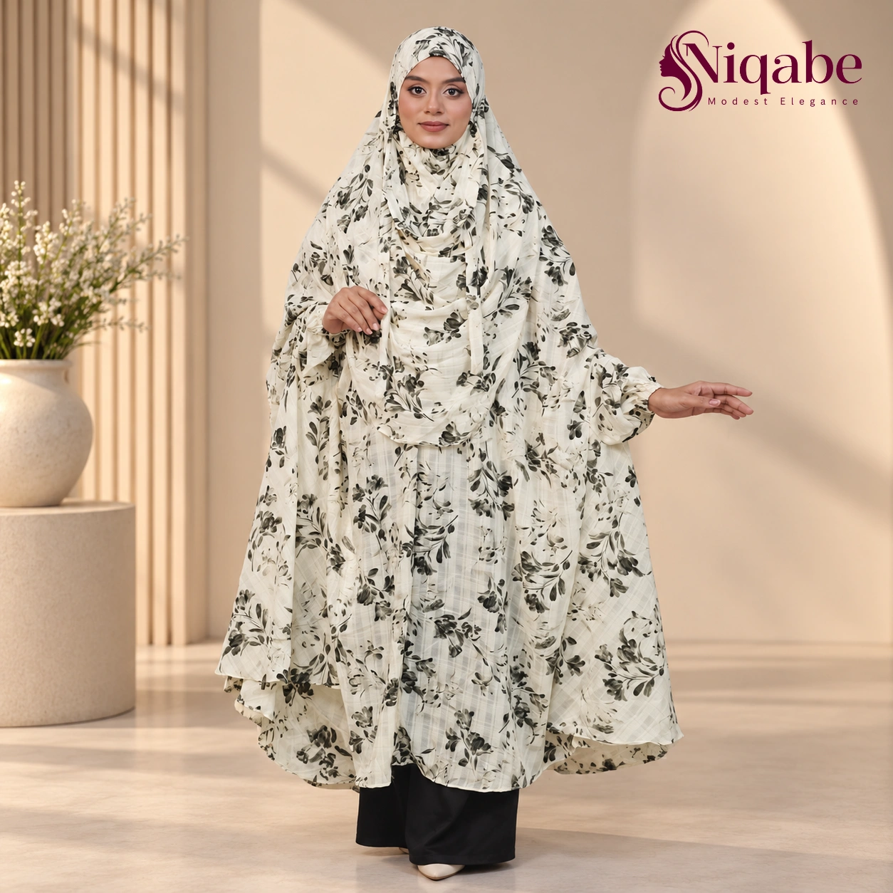 G111 - Premium Cherry Georgette Semi Long Khimar
