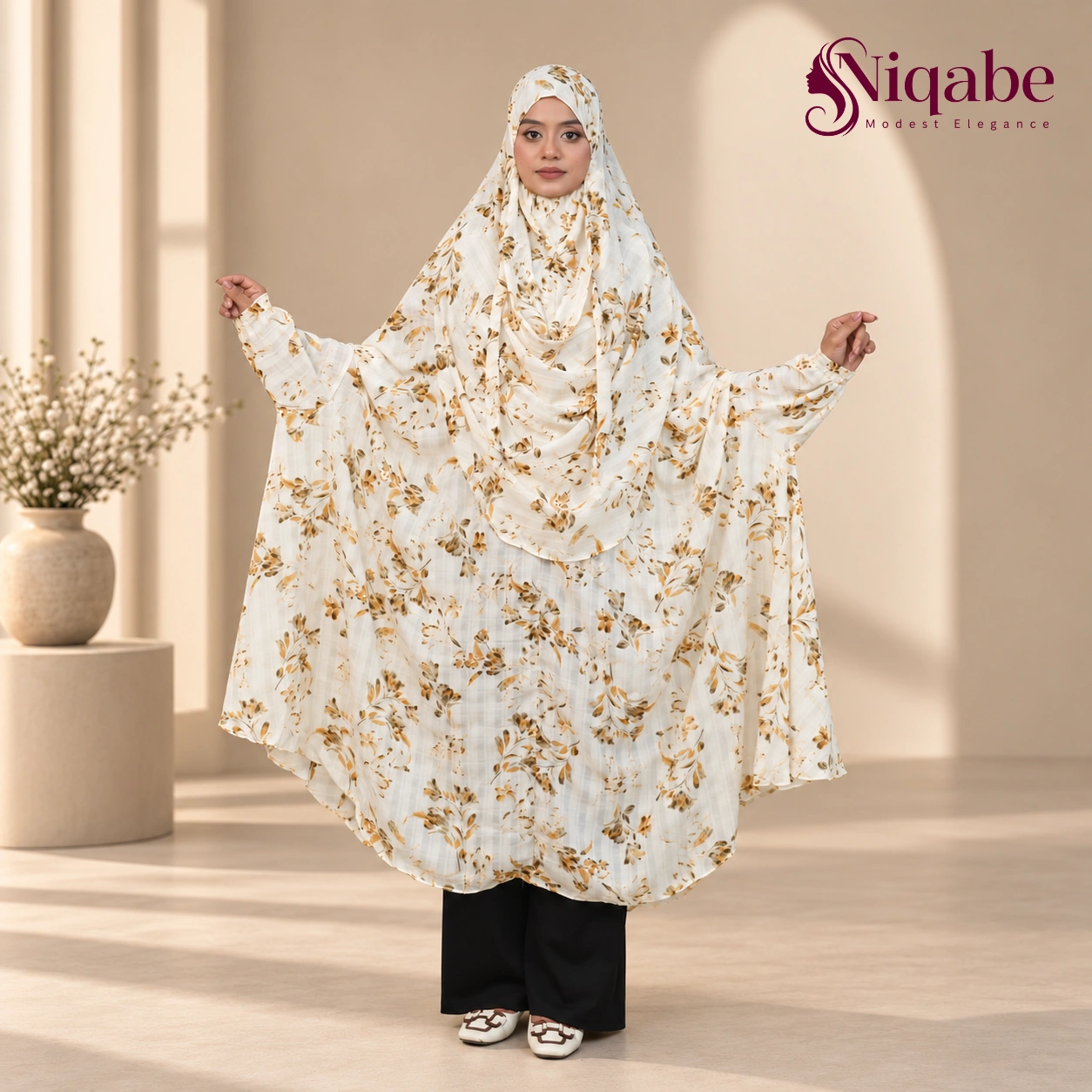 G112 - Premium Cherry Georgette Semi Long Khimar