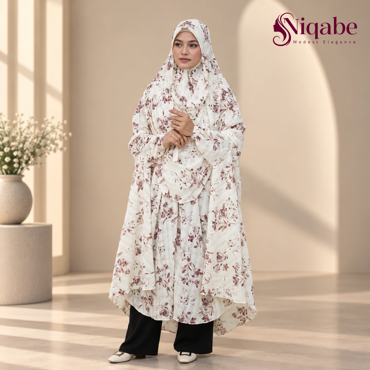 G113 - Premium Cherry Georgette Semi Long Khimar
