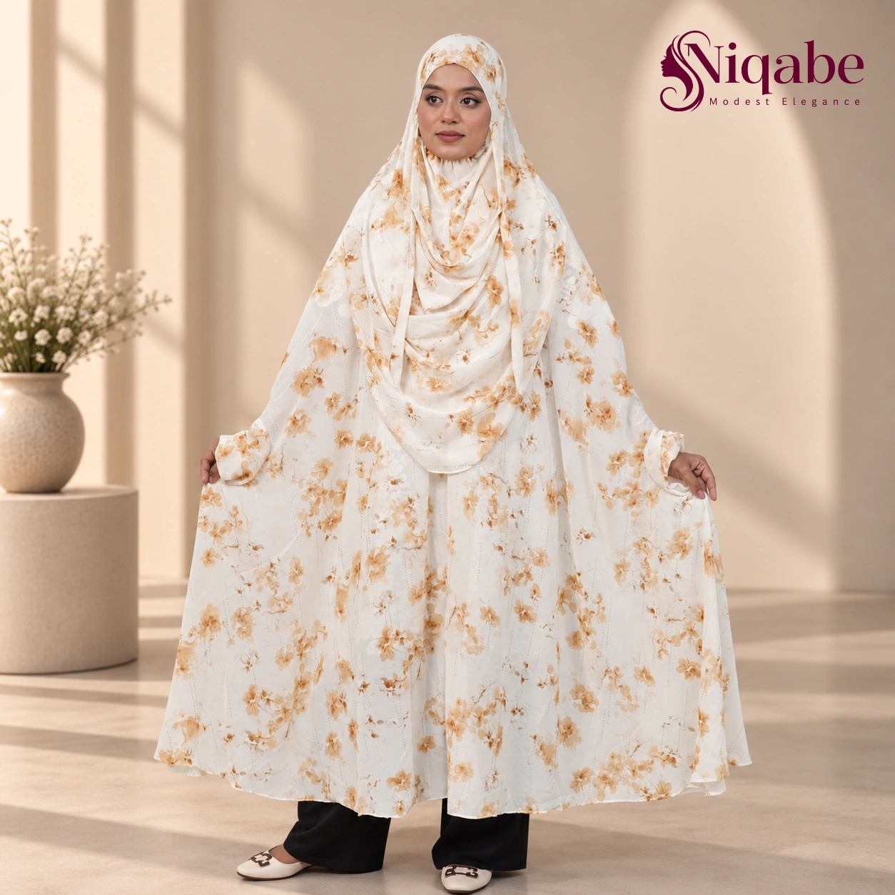 G115 - Premium Cherry Georgette Semi Long Khimar