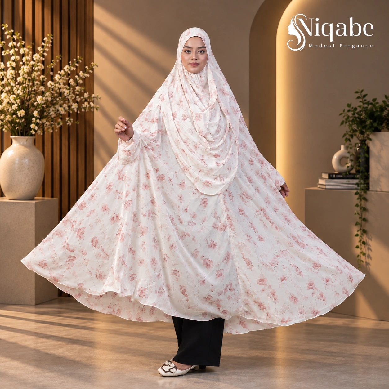 G114 - Premium Cherry Georgette Semi Long Khimar