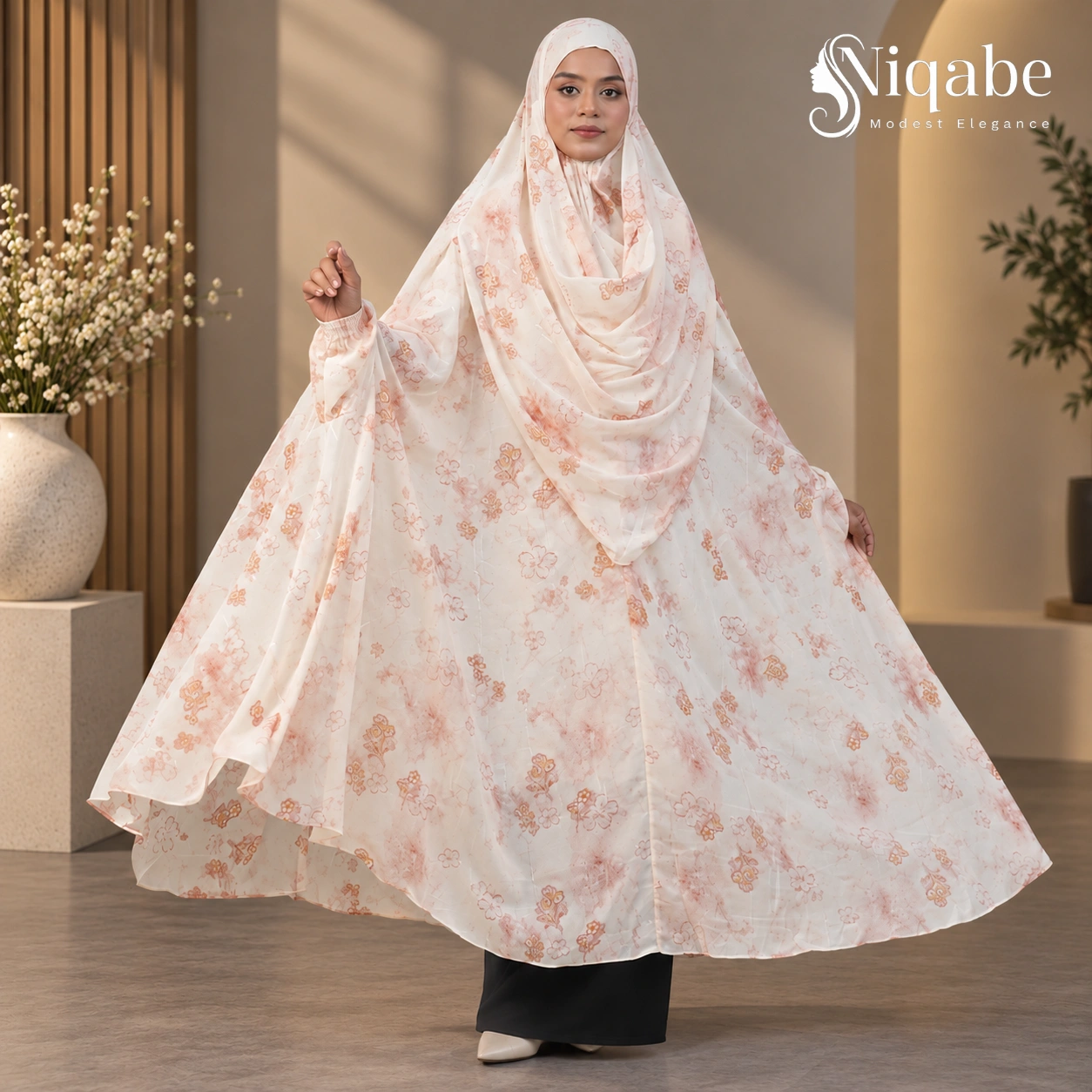 G116 - Premium Cherry Georgette Semi Long Khimar