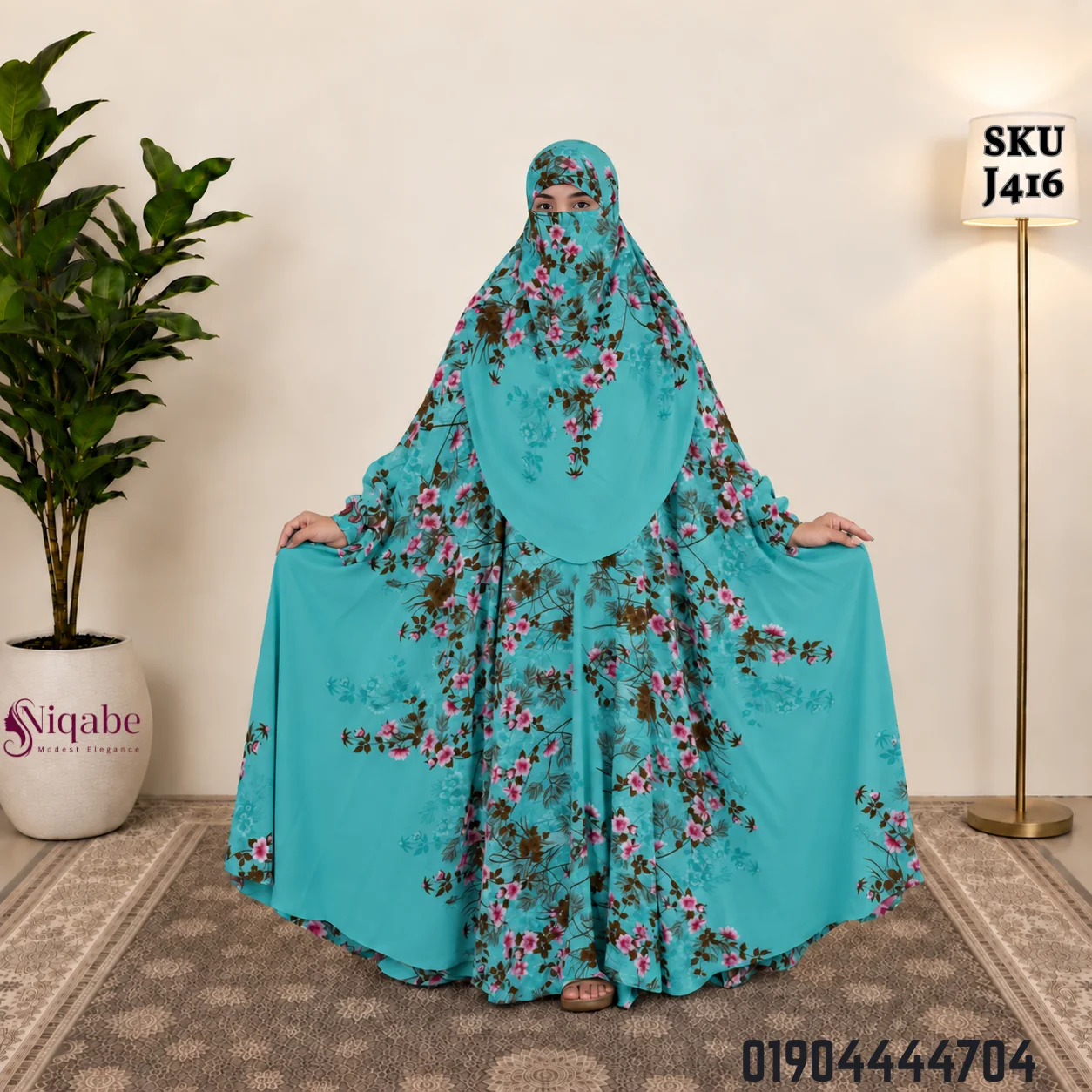 Premium Turkish Kaftan Silk Floor Touch Jilbab J416