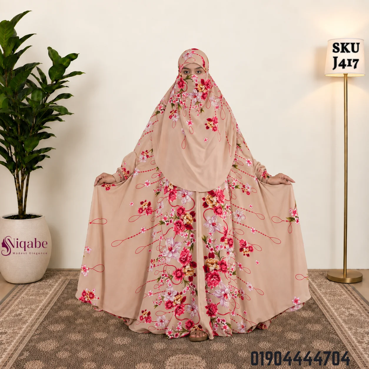 Premium Turkish Kaftan Silk Floor Touch Jilbab J417