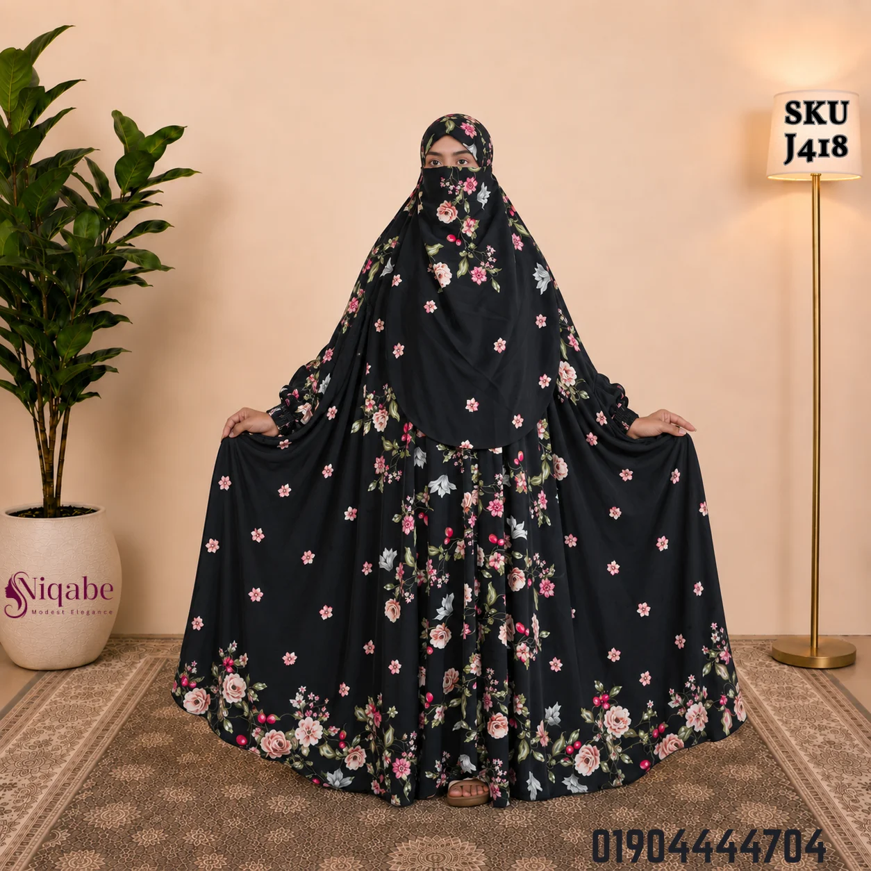 Premium Turkish Kaftan Silk Floor Touch Jilbab J418