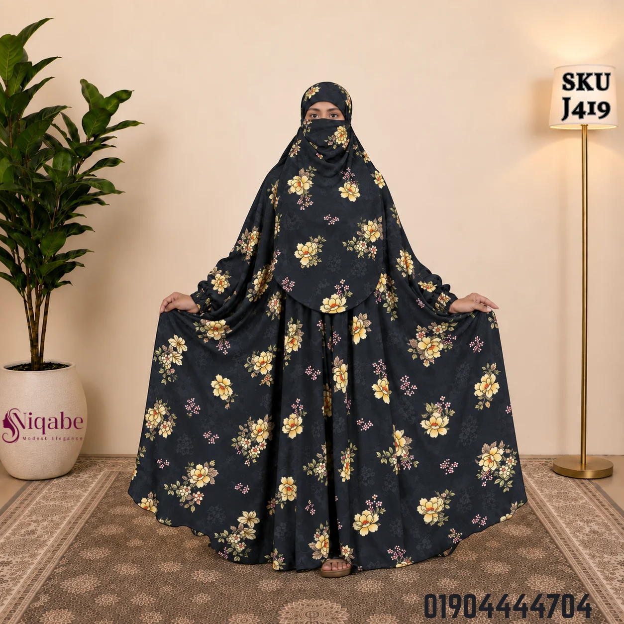 Premium Turkish Kaftan Silk Floor Touch Jilbab J419