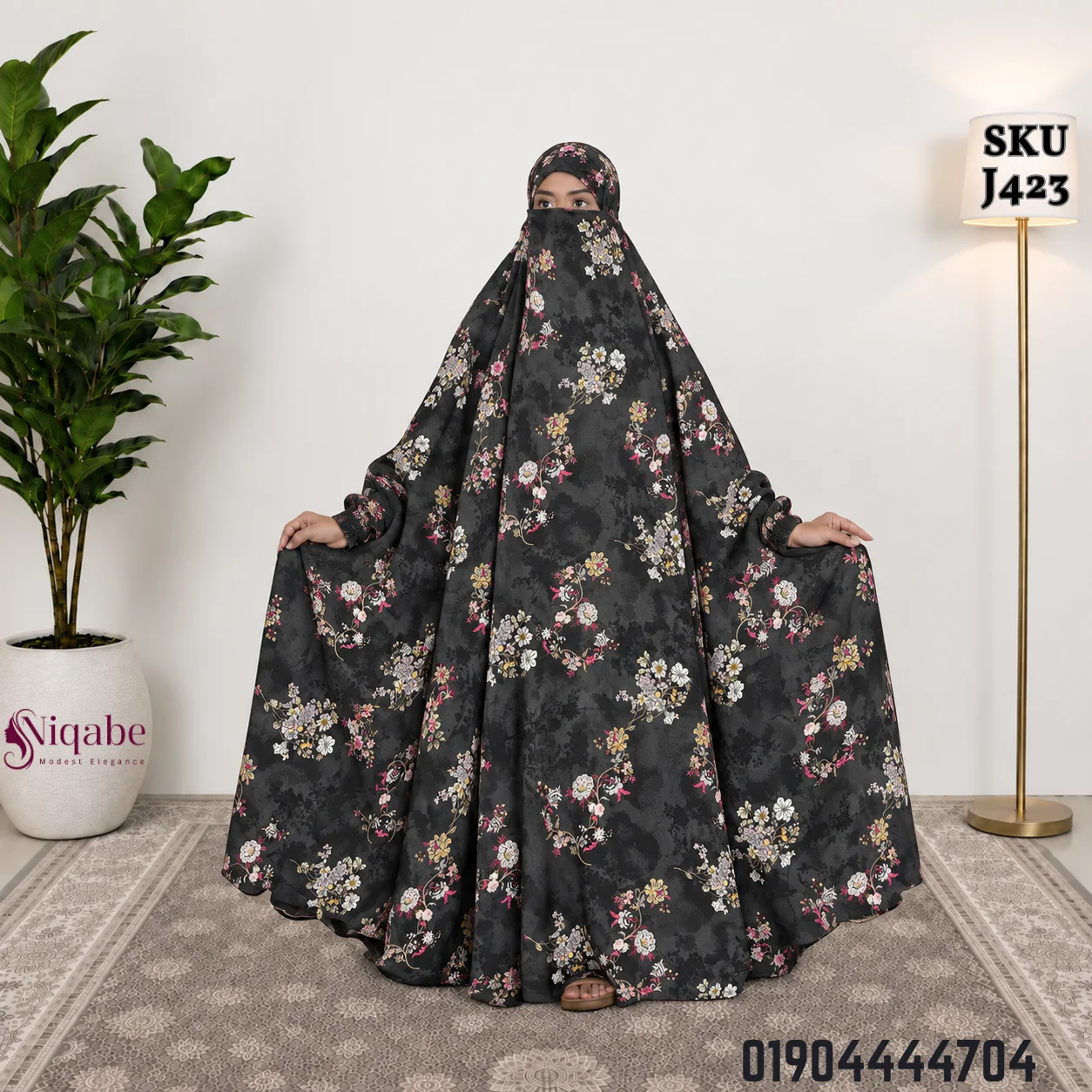 Premium Turkish Kaftan Silk Floor Touch Jilbab J423