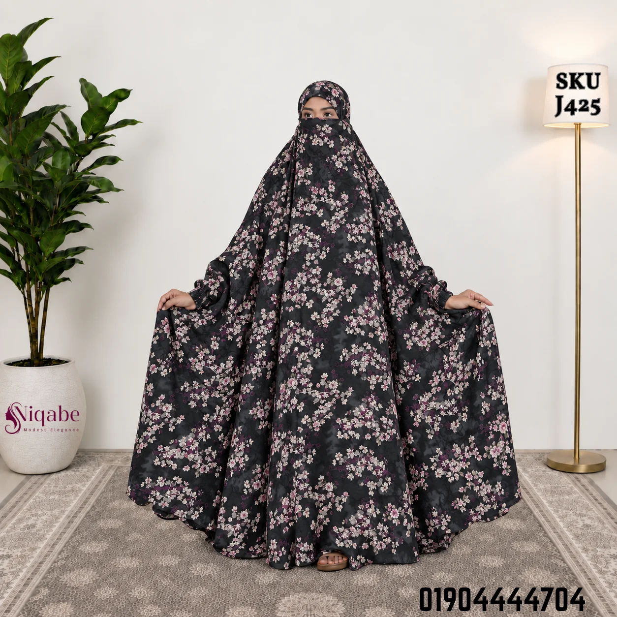 Premium Turkish Kaftan Silk Floor Touch Jilbab J425