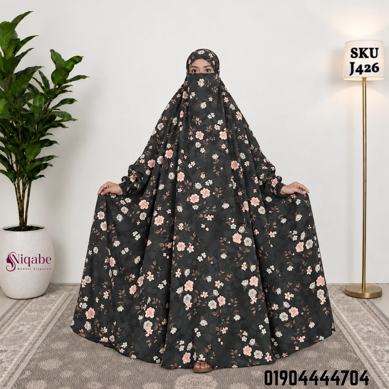 Premium Turkish Kaftan Silk Floor Touch Jilbab J426