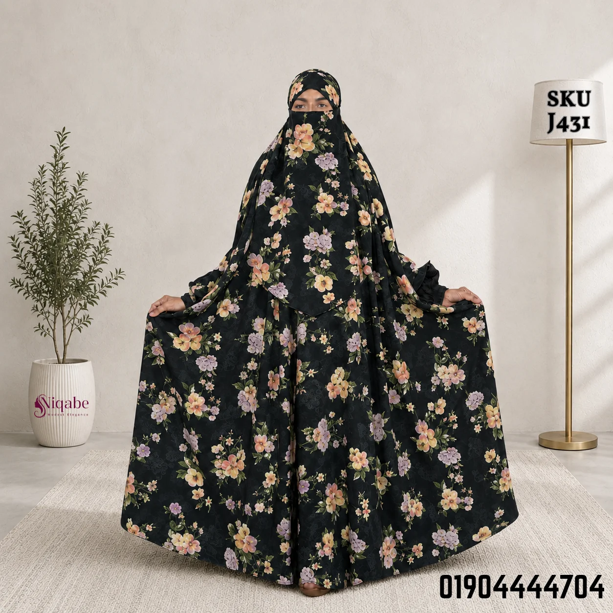 Premium Turkish Kaftan Silk Floor Touch Jilbab J431