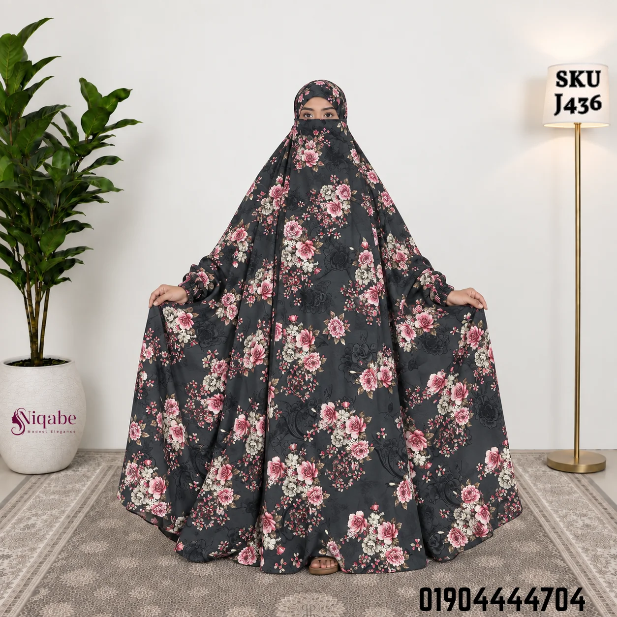 Premium Turkish Kaftan Silk Floor Touch Jilbab J436