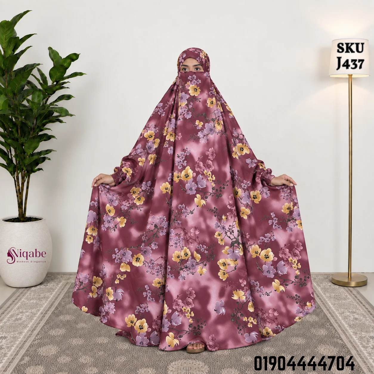 Premium Turkish Kaftan Silk Floor Touch Jilbab J437