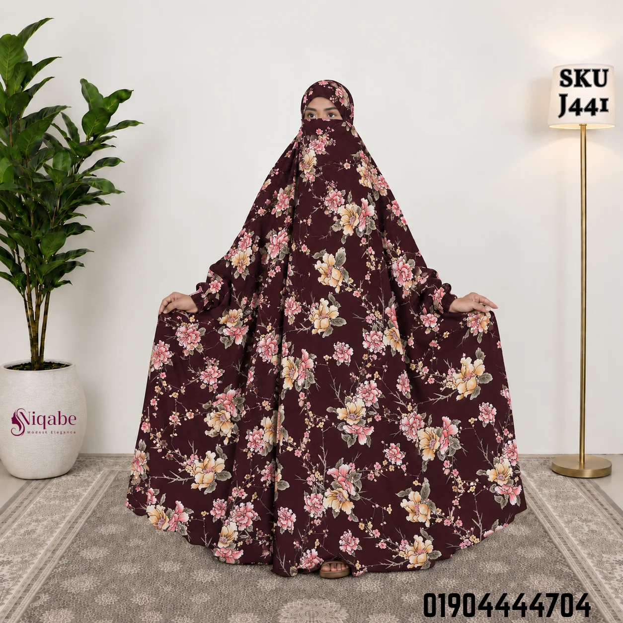 Premium Turkish Kaftan Silk Floor Touch Jilbab J441