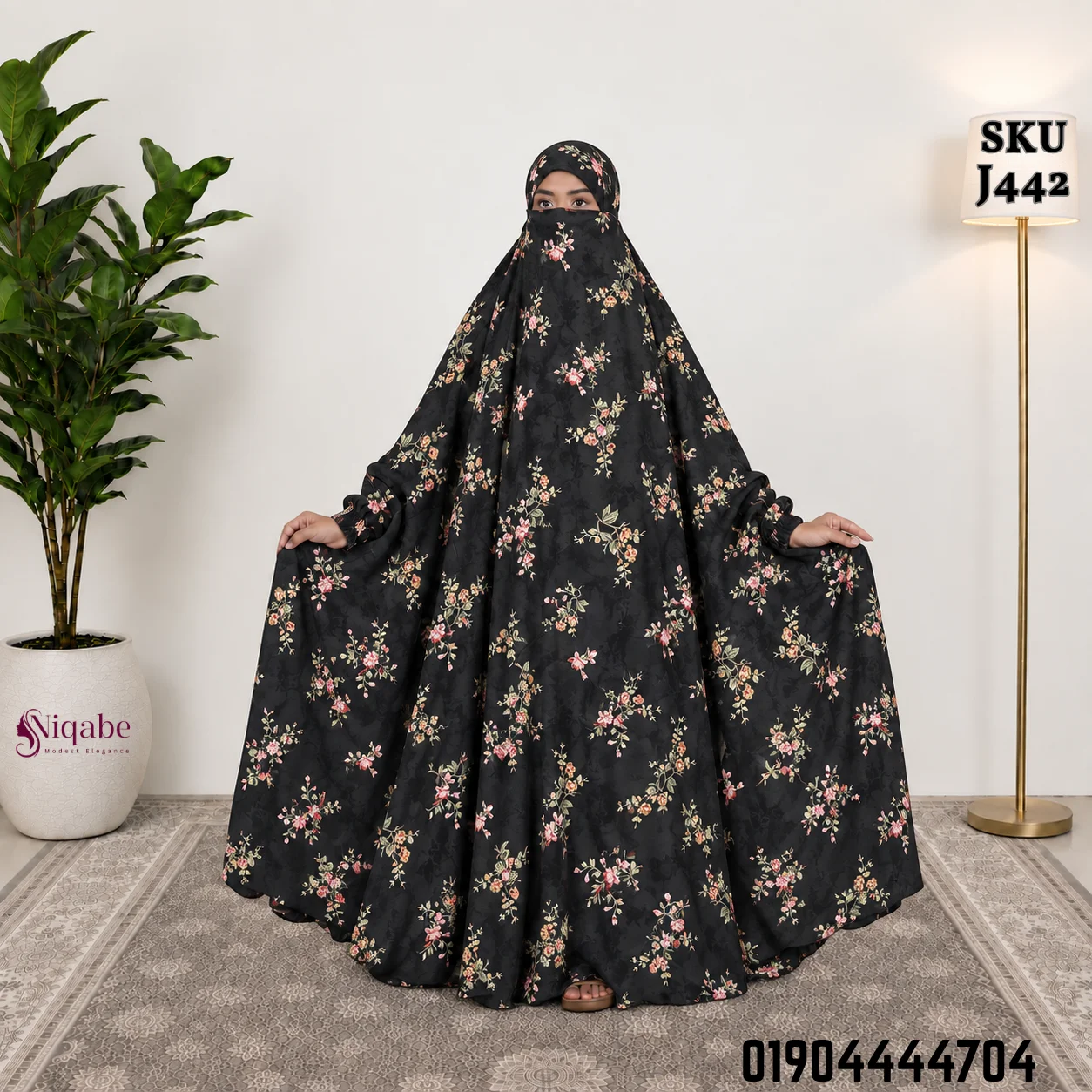 Premium Turkish Kaftan Silk Floor Touch Jilbab J442