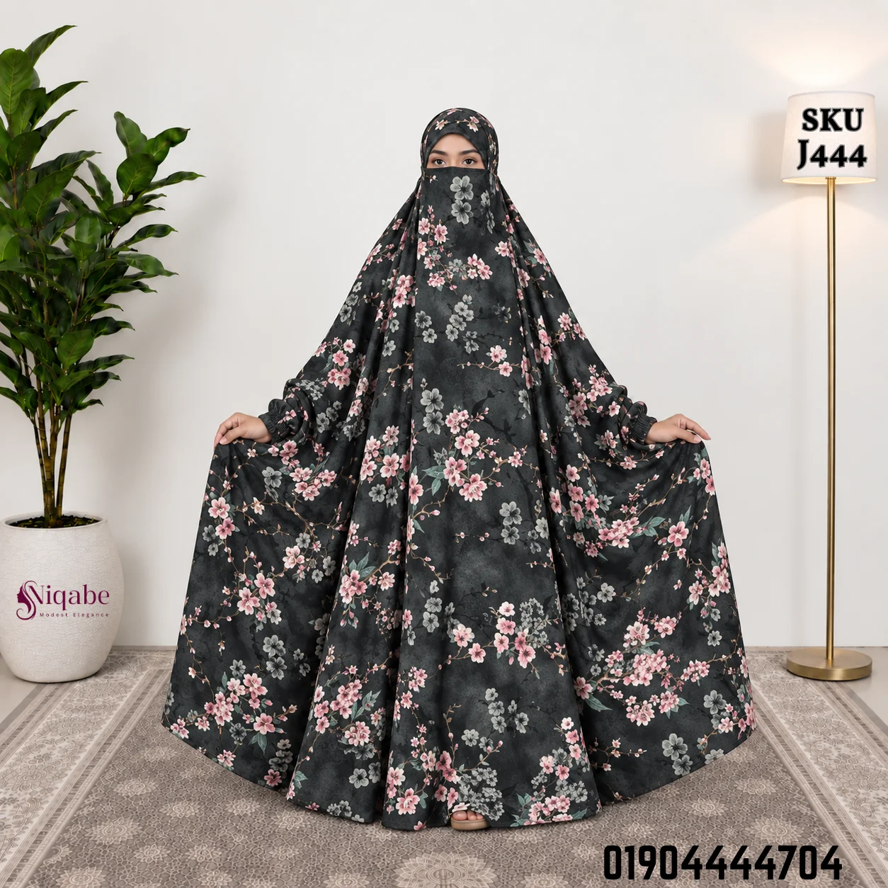 Premium Turkish Kaftan Silk Floor Touch Jilbab J444